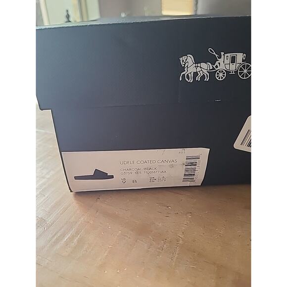 Coach Womens Signature Sports Slide UDELE Monogram Coated Canvas Black 9 NEW - Picture 9 of 9